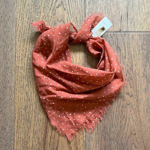 Madewell Shadow Petal Fringed Organic Cotton Weathered Brick Polka Dot Bandana